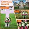 2 Sets Artificial Cemetery Flowers for Grave,Realistic Grave Flowers for Cemetery,Silk Rose with Vase for Headstone Tombstone Decoration Easy fit (Pink White)